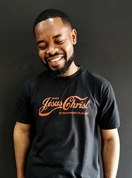 T-shirt Noir «Buvez Jésus-Christ et vous n'aurez plus soif»-img
